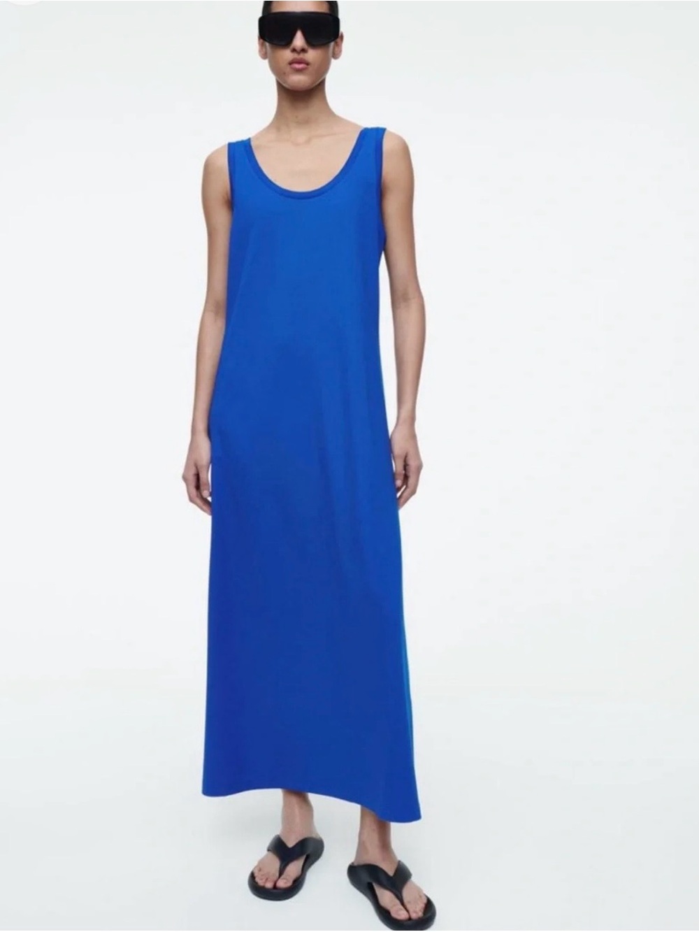 COS Cobalt Blue Scoop Neck Maxi Dress XS